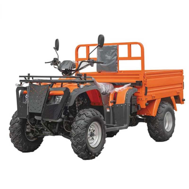 orange Semi-Covered Three-Wheel Cargo Tricycle