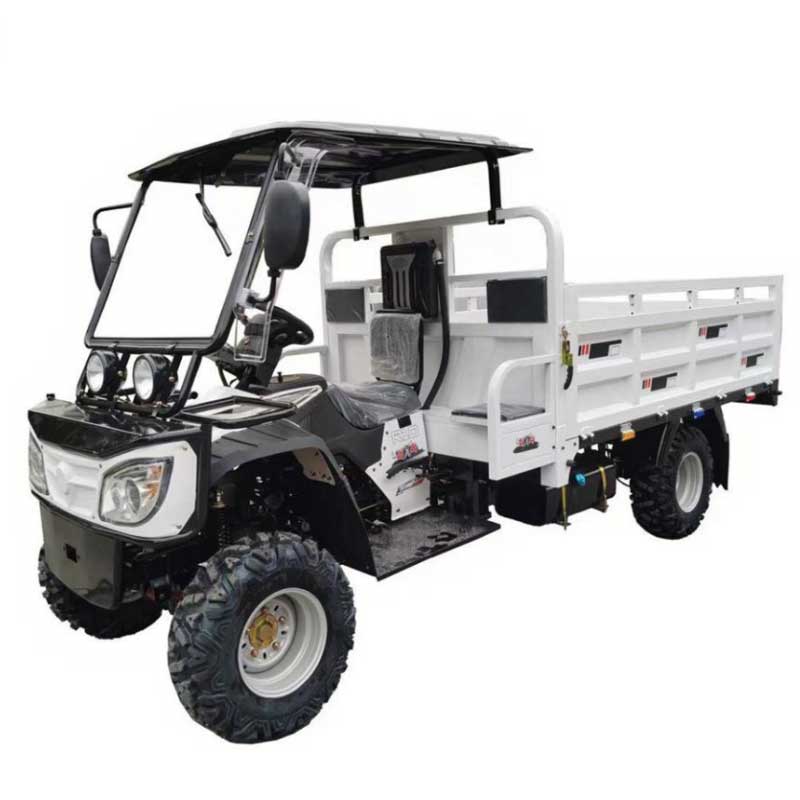 White Semi-Covered Three-Wheel Cargo Tricycle
