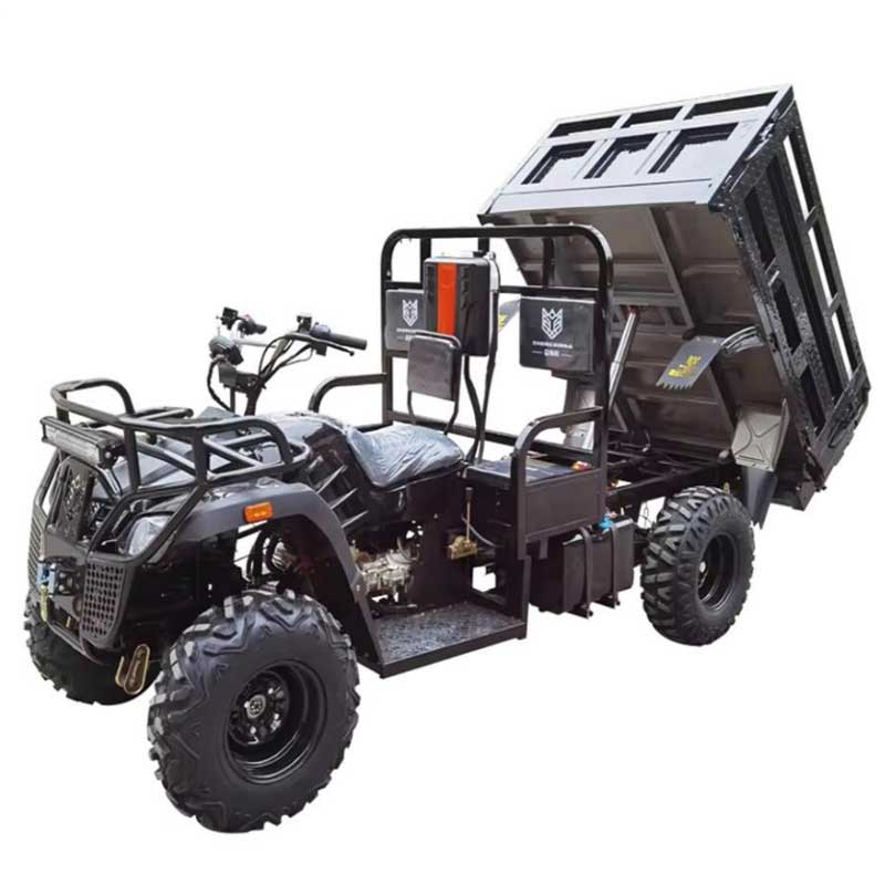 black Semi-Covered Three-Wheel Cargo Tricycle