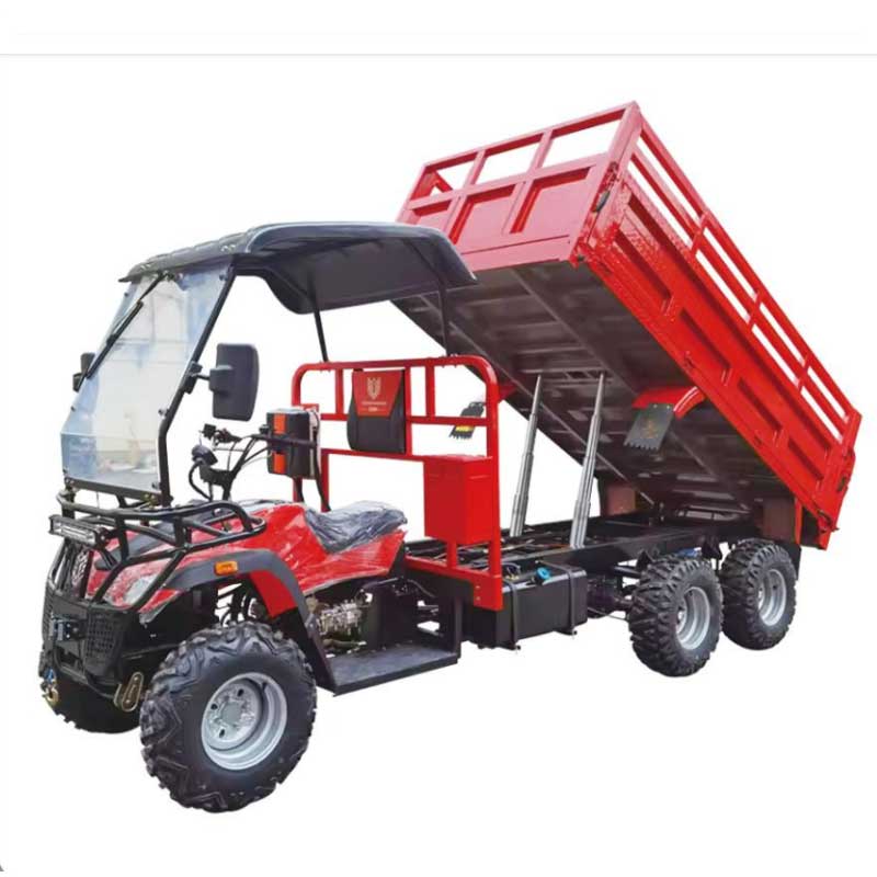 red Semi-Covered Three-Wheel Cargo Tricycle
